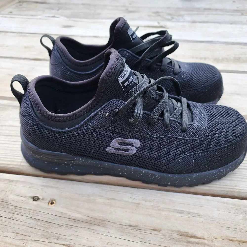 Skechers Womens Bulklin- Balran Black Comp Toe Work and Safety Shoes Size 8